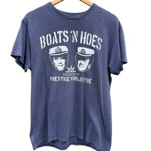 Step Brothers Boats N Hoes Will Ferrell blue shirt Size Medium